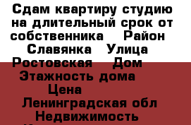 Сдам квартиру студию на длительный срок от собственника  › Район ­ Славянка › Улица ­ Ростовская  › Дом ­ 7 › Этажность дома ­ 4 › Цена ­ 15 000 - Ленинградская обл. Недвижимость » Квартиры аренда   